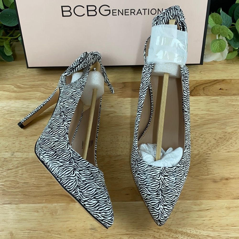 BCBGeneration Zebra Print Henaya Slingback Pumps 10M